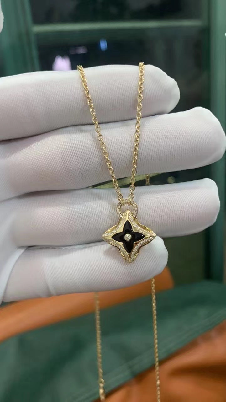 [Raffine]STAR PEDANT PINK GOLD DIAMOND NECKLACE