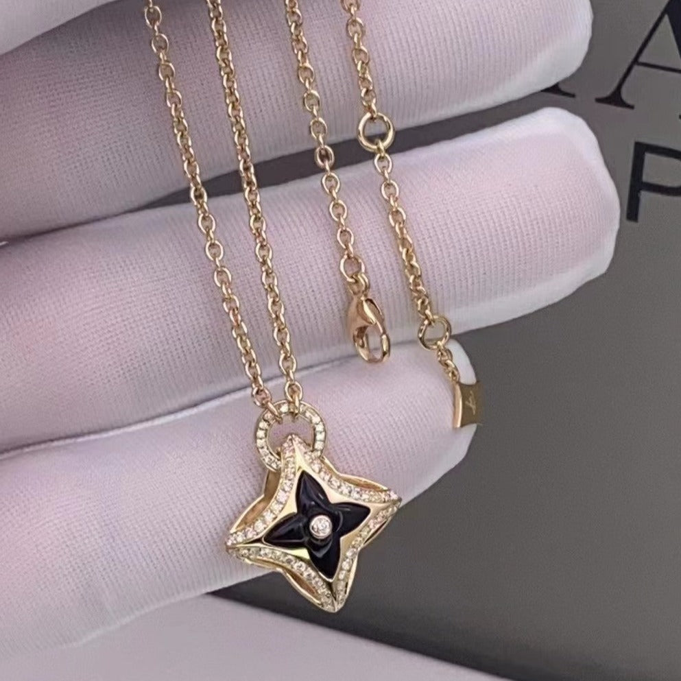 [Raffine]STAR PEDANT PINK GOLD DIAMOND NECKLACE
