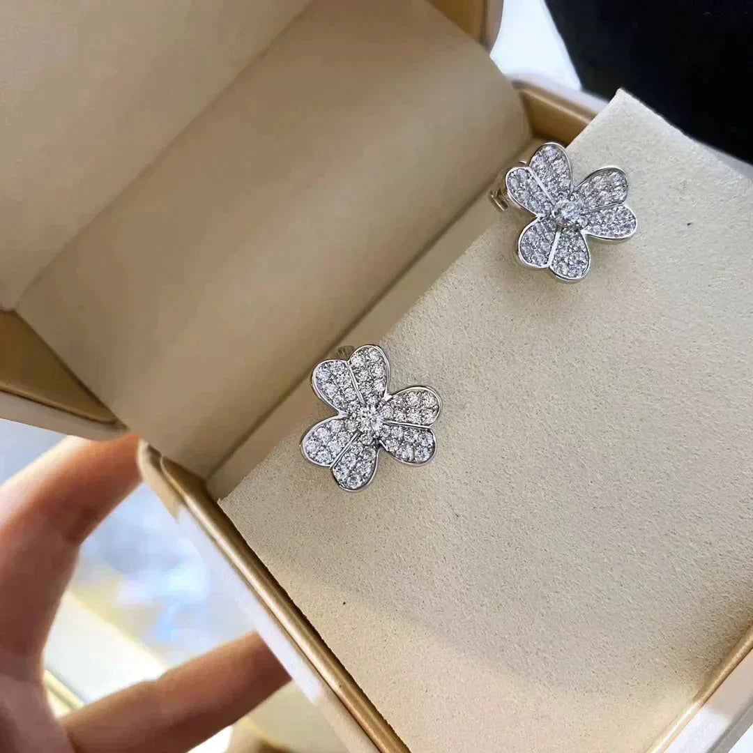 [Raffine]CLOVER COMOS DIAMOND EARRINGS SILVER