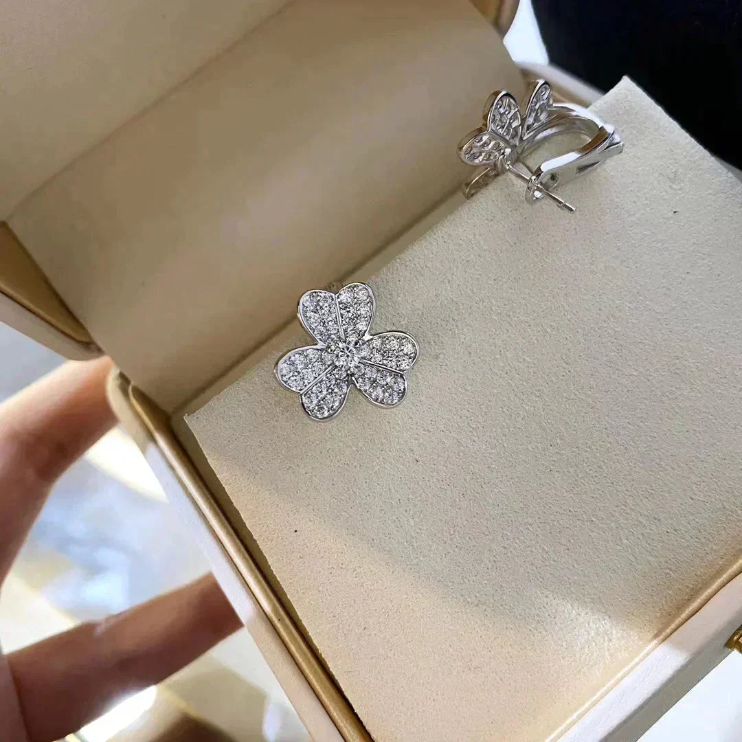 [Raffine]CLOVER COMOS DIAMOND EARRINGS SILVER