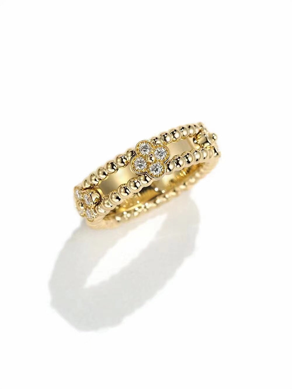 [Raffine] ANILLO DE ORO CON DIAMANTES Y PERLEE
