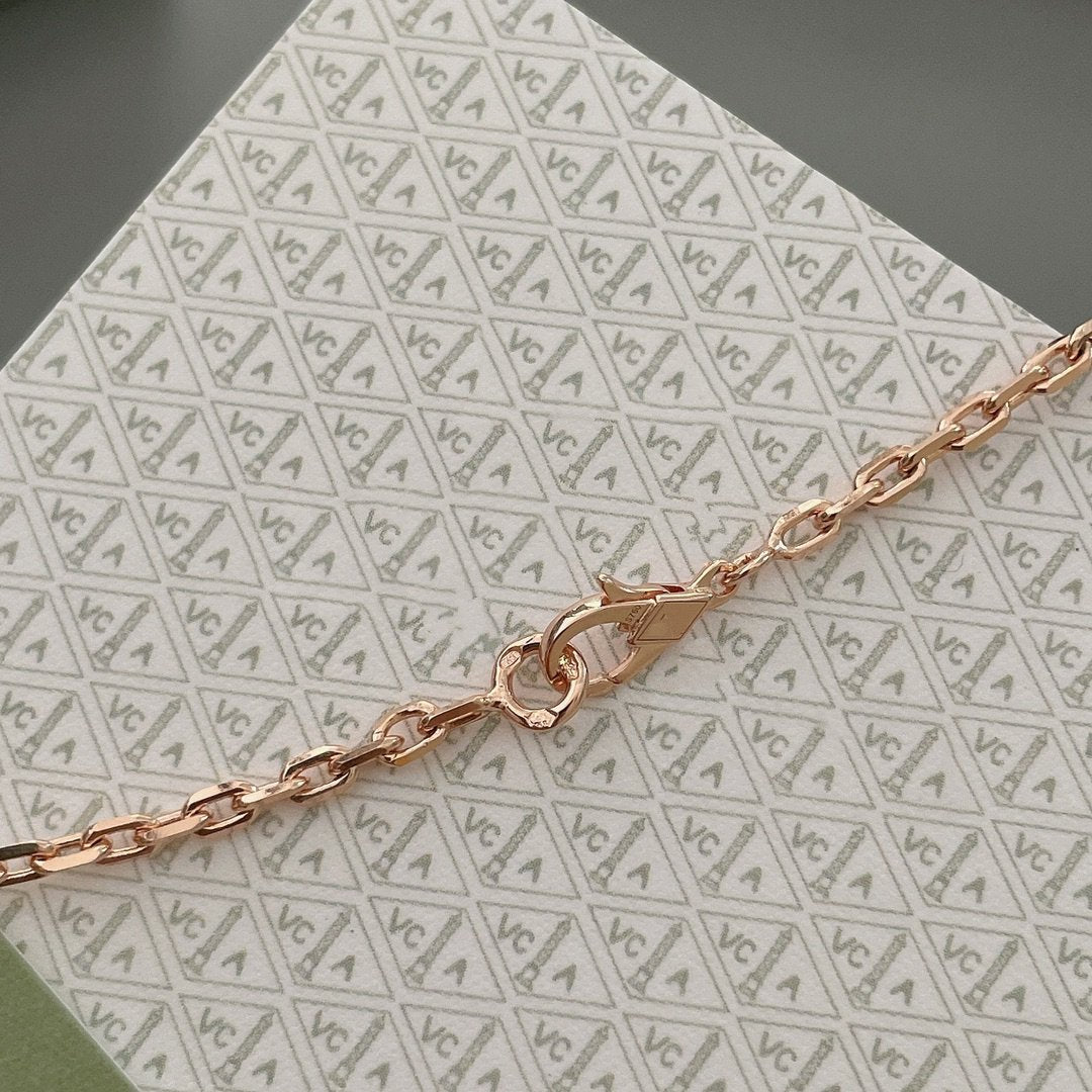 [Raffine] COLLAR DE ORO ROSA CON 15 MOTIVOS DE LUCKY SPRING