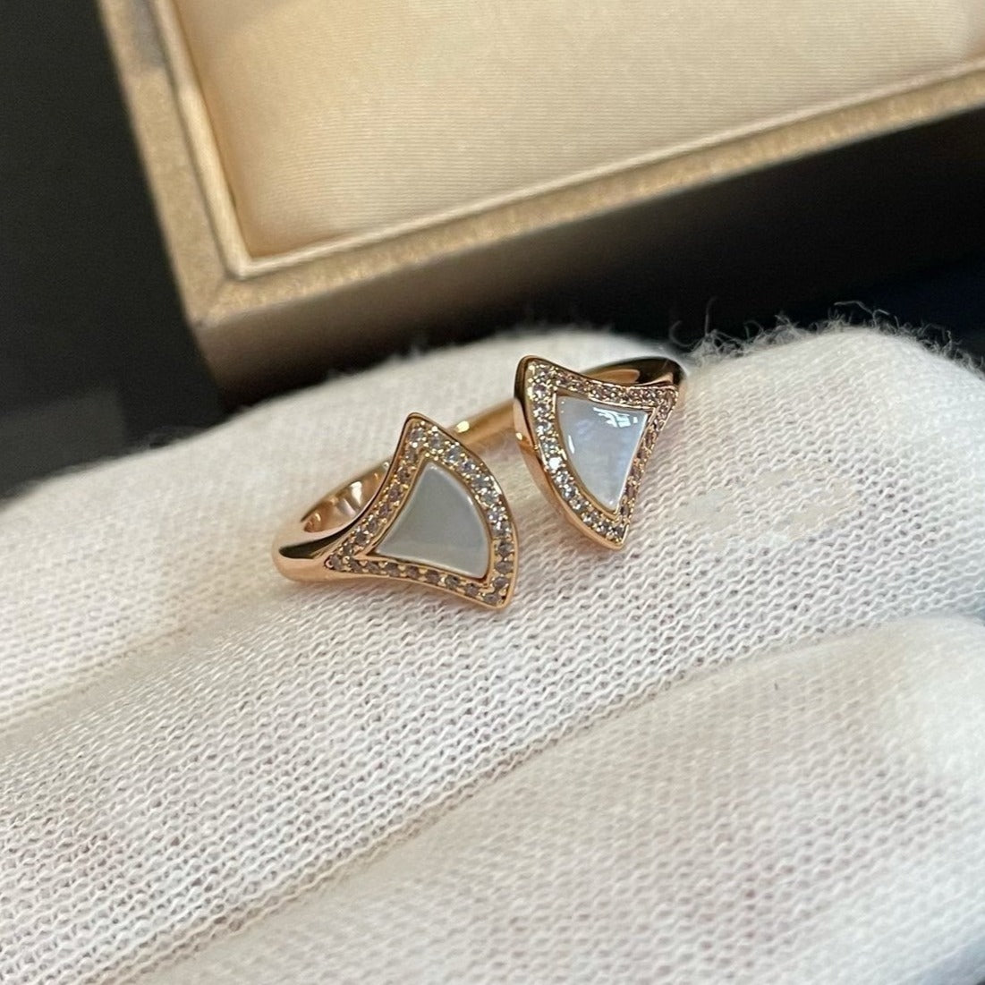 [Raffine]DREAM MOP DIAMOND OPEN RING