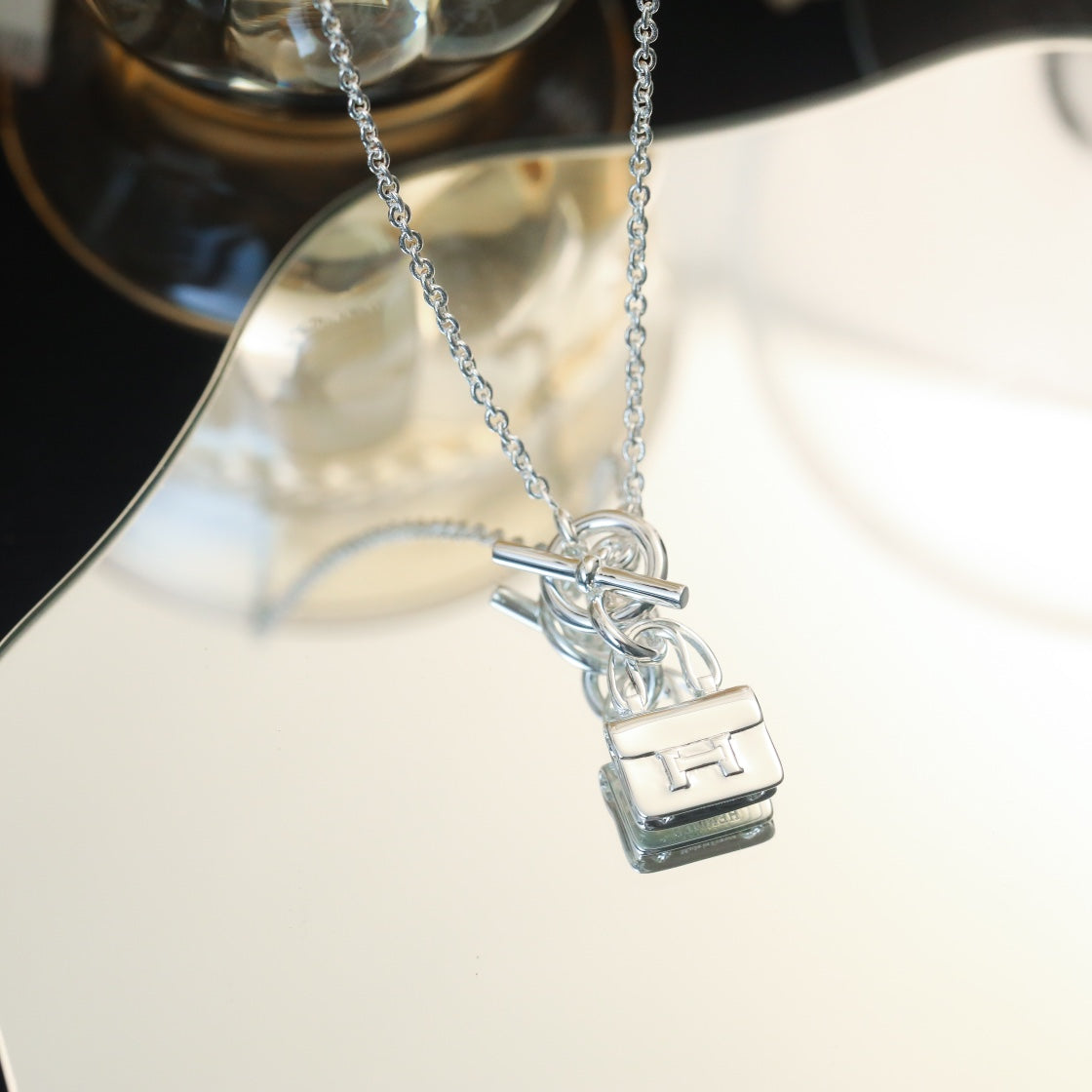 [Raffine]POP H PEDANT SILVER NECKLACE