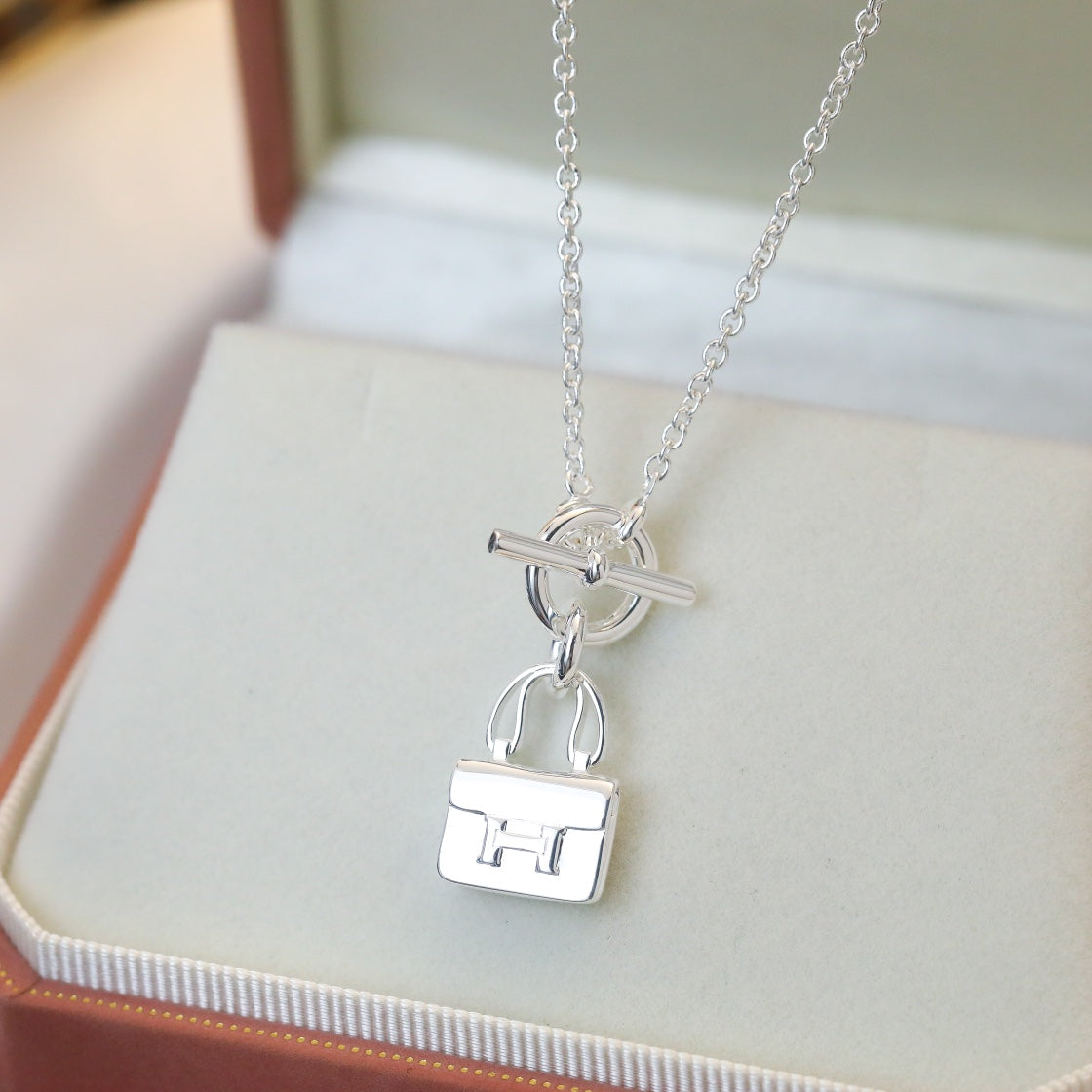 [Raffine]POP H PEDANT SILVER NECKLACE