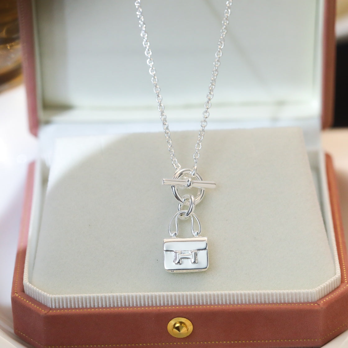 [Raffine]POP H PEDANT SILVER NECKLACE