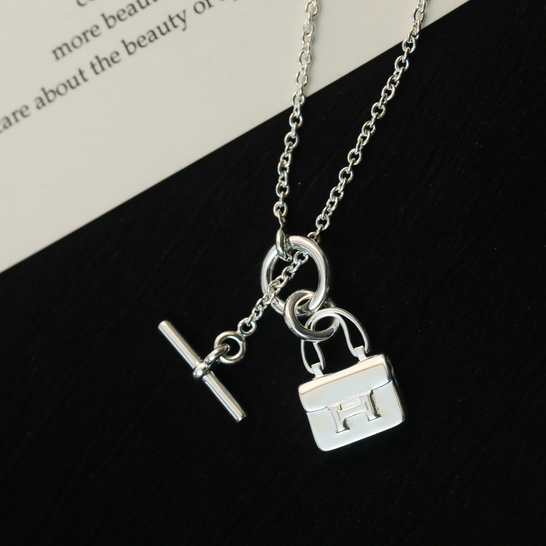 [Raffine]POP H PEDANT SILVER NECKLACE