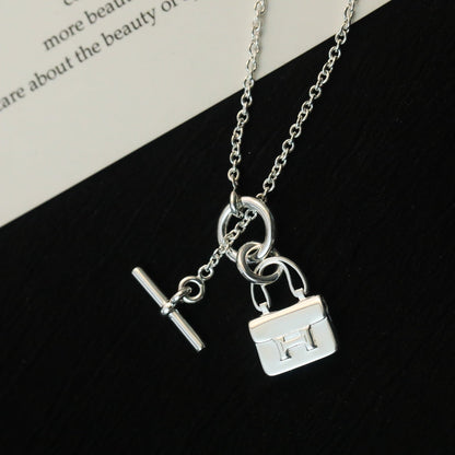 [Raffine]POP H PEDANT SILVER NECKLACE