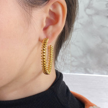 [Raffine]CLASH HOOP LARGE EARRINGS