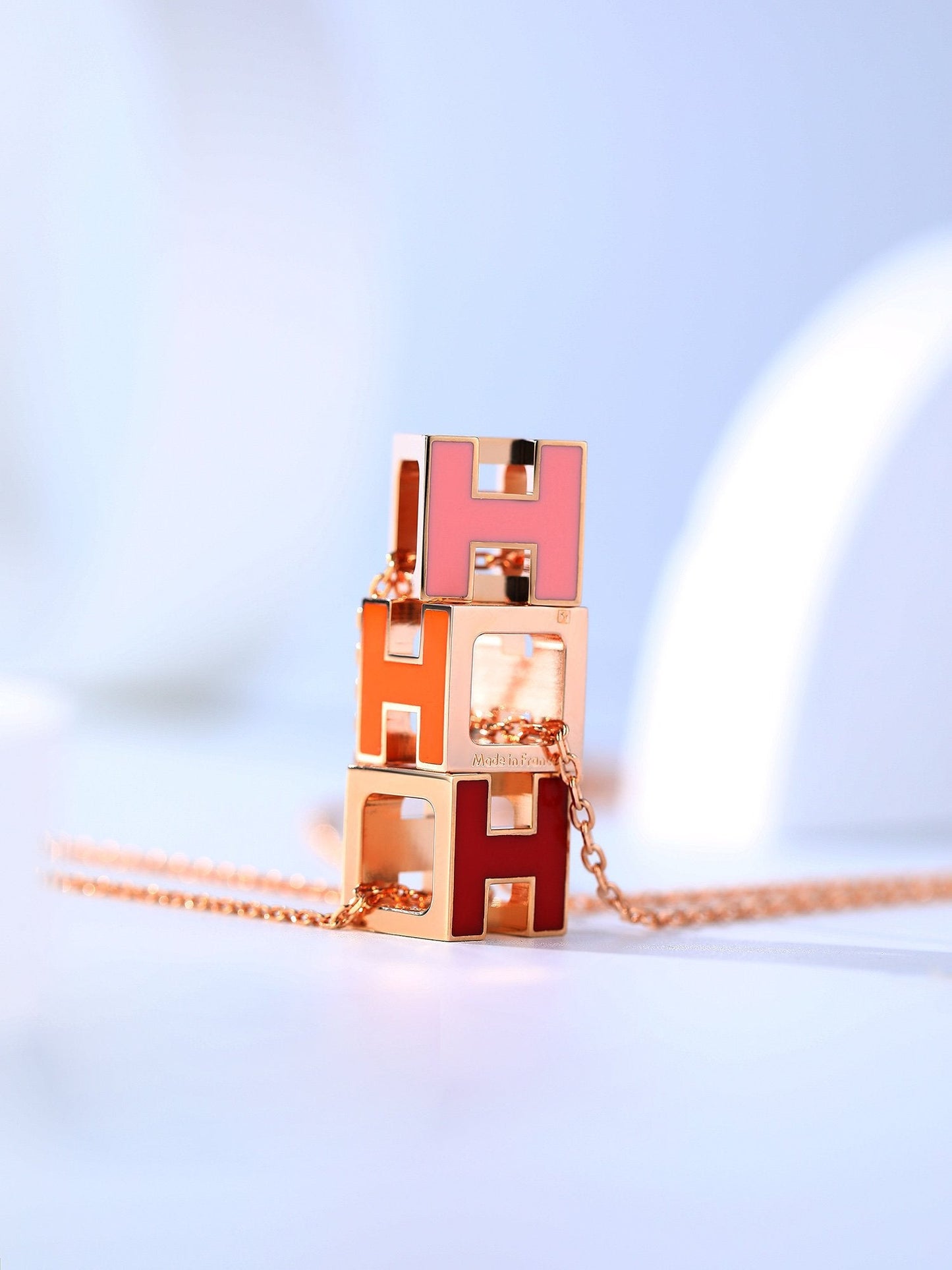[Raffine] COLLAR DE ORO ROSA H CAGE