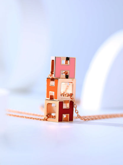 [Raffine] COLLAR DE ORO ROSA H CAGE