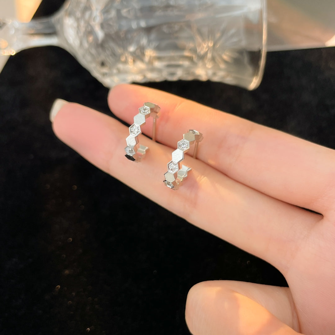 [Raffine]BEE LOVE DIAMOND HOOP EARRINGS