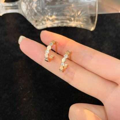 [Raffine]BEE LOVE DIAMOND HOOP EARRINGS