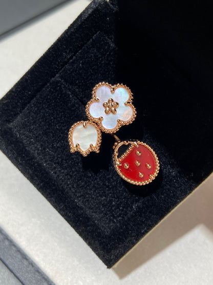 [Raffine]LUCKY 3 MOTIF ROSE GOLD RING