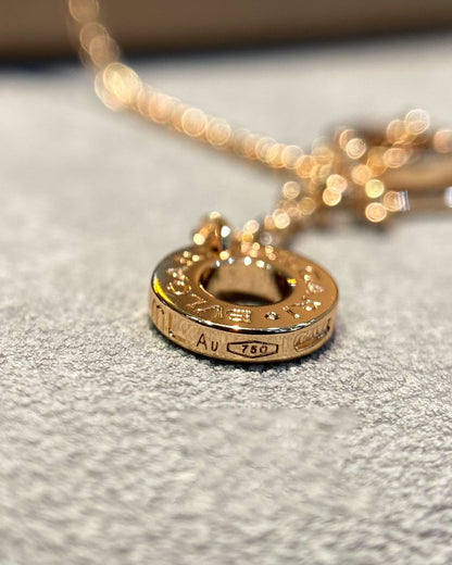 [Raffine] COLLAR DREAM DE ORO ROSA CON DIAMANTES Y MALAQUITA