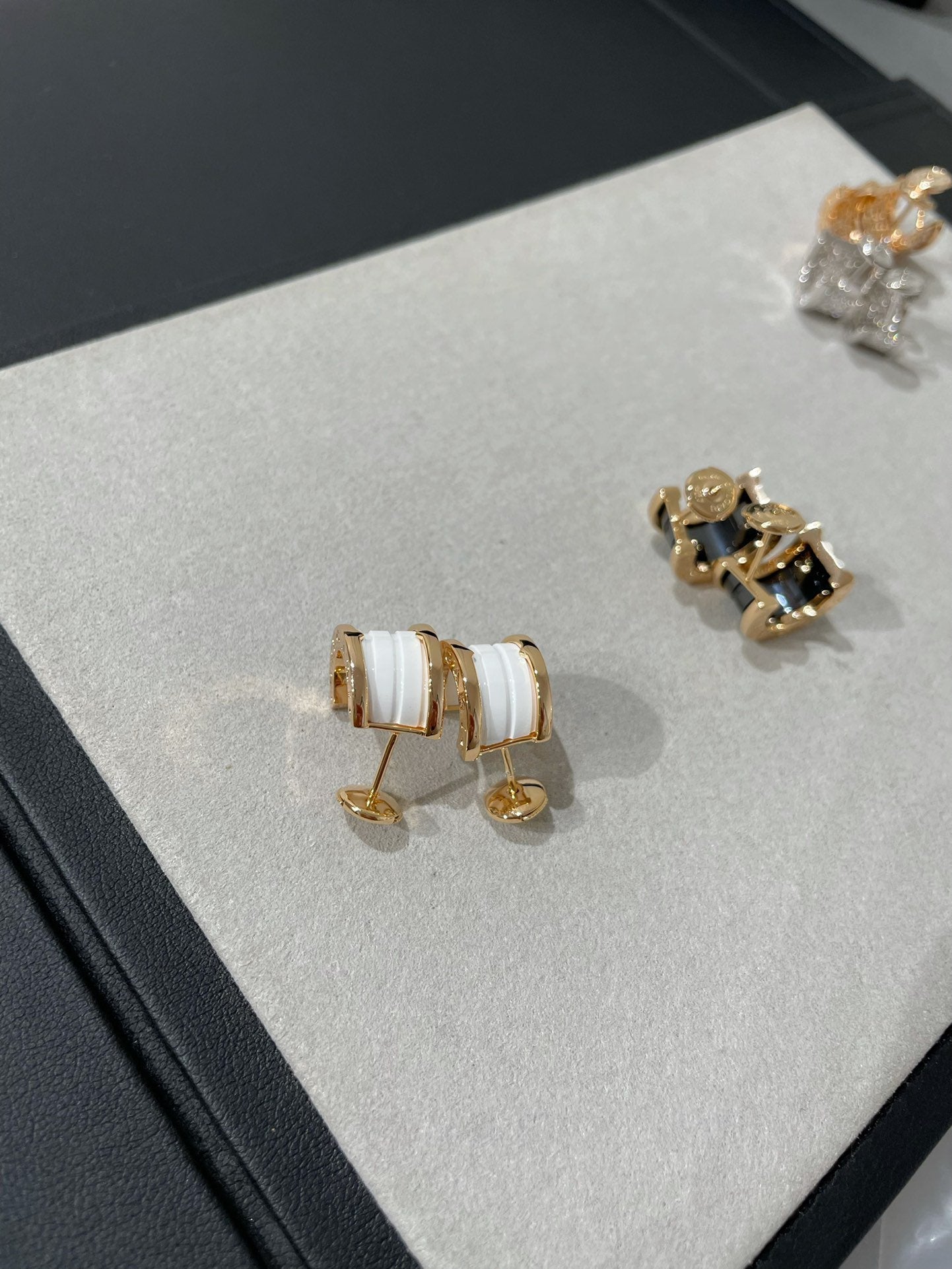 [Raffine]ZERO 1 PINK GOLD CERAMIC EARRINGS