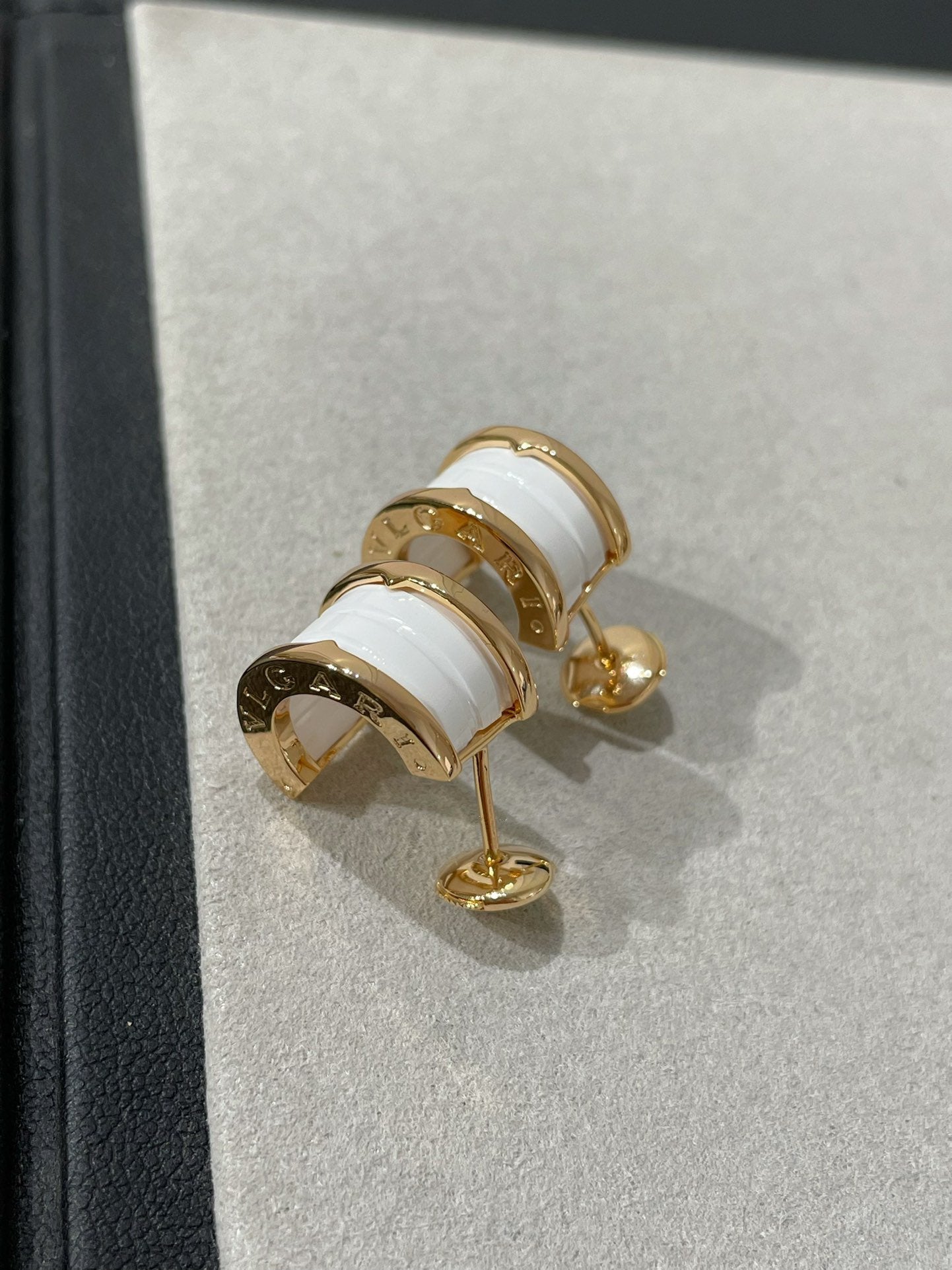 [Raffine]ZERO 1 PINK GOLD CERAMIC EARRINGS