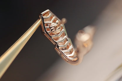 [Raffine]SERPENT PINK GOLD DIAMOND EARRINGS