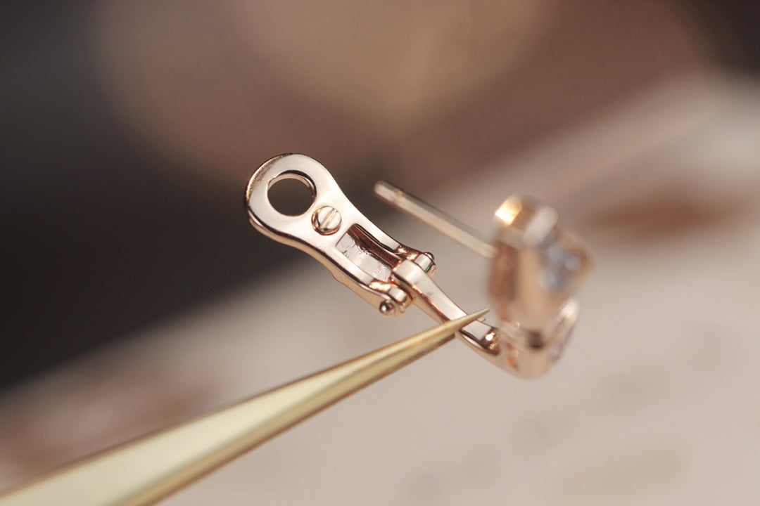 [Raffine]SERPENT PINK GOLD DIAMOND EARRINGS