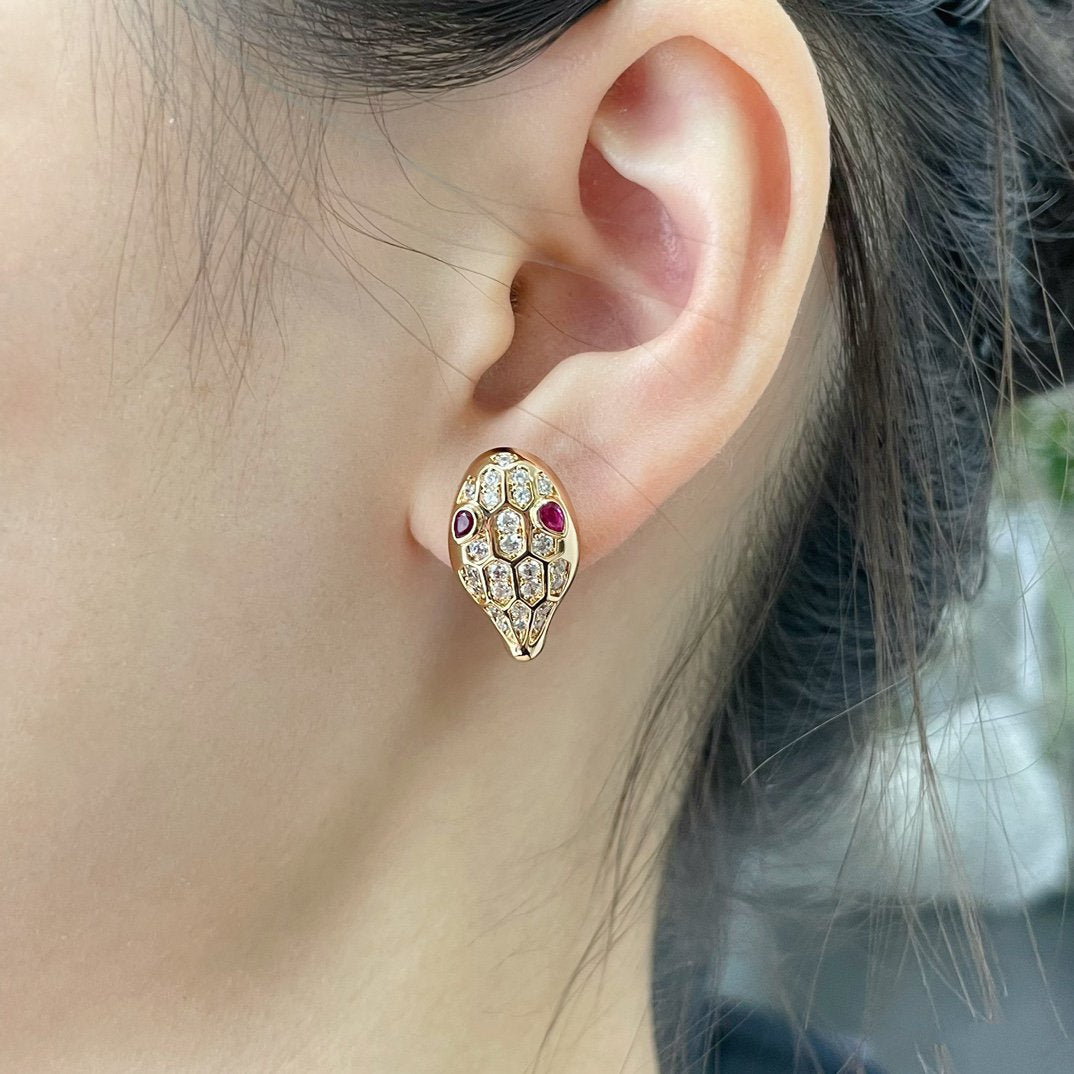 [Raffine]SERPENT DIAMOND STUD EARRINGS