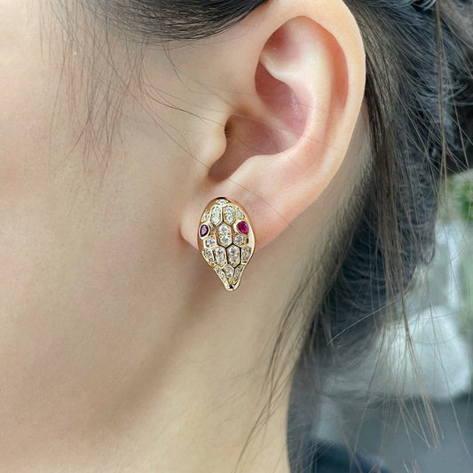 [Raffine]SERPENT DIAMOND STUD EARRINGS
