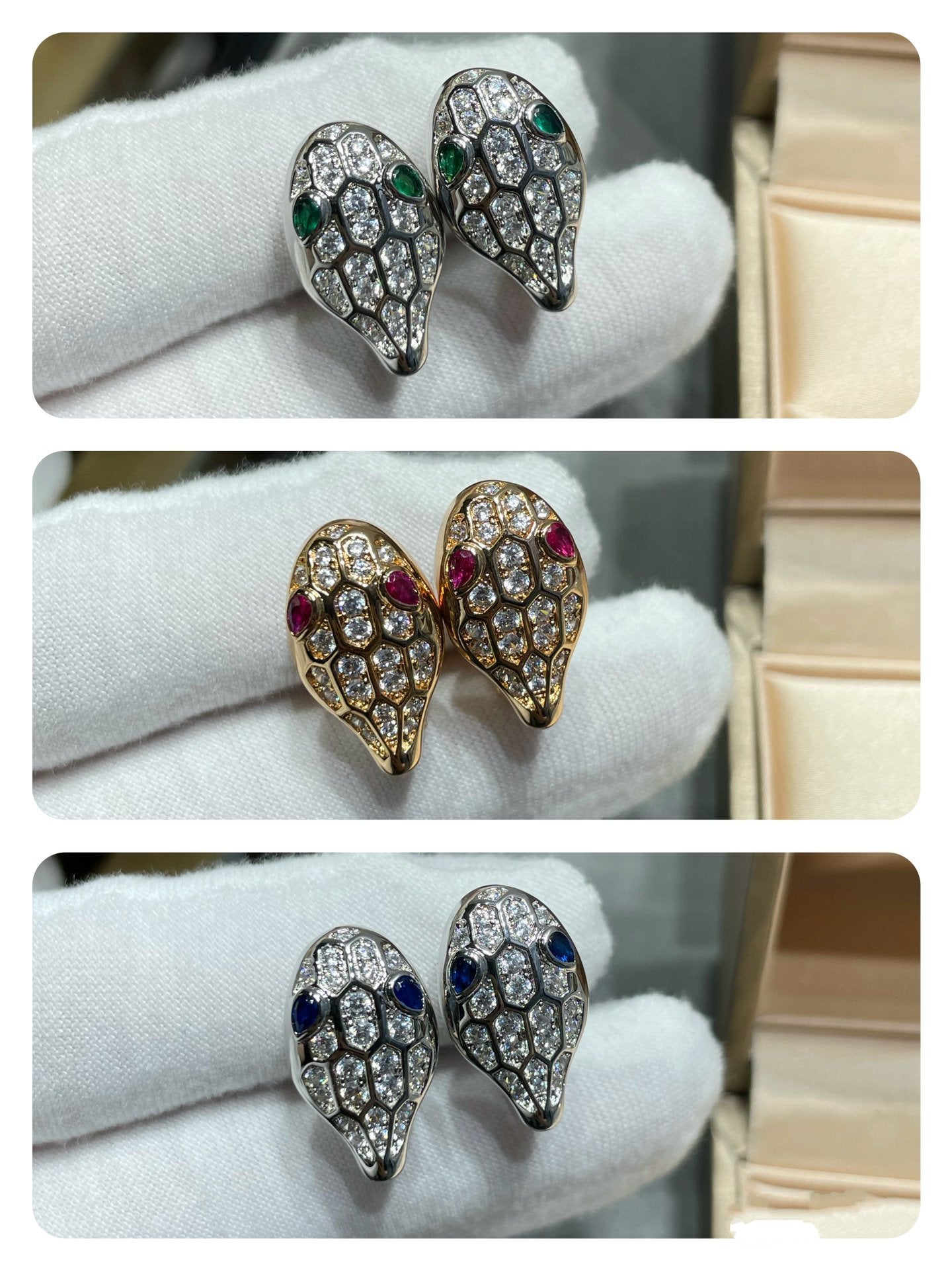 [Raffine]SERPENT DIAMOND STUD EARRINGS
