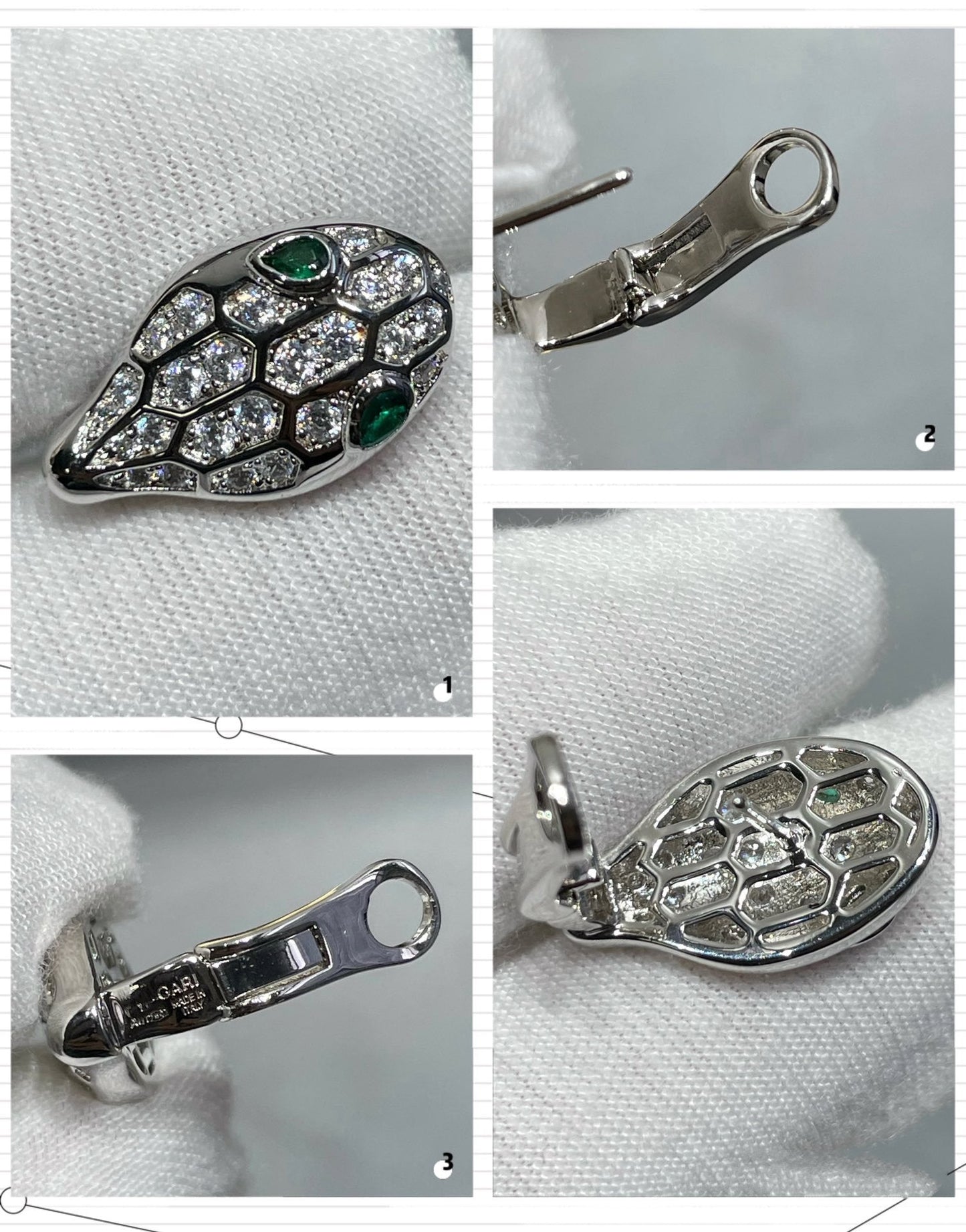 [Raffine]SERPENT DIAMOND STUD EARRINGS