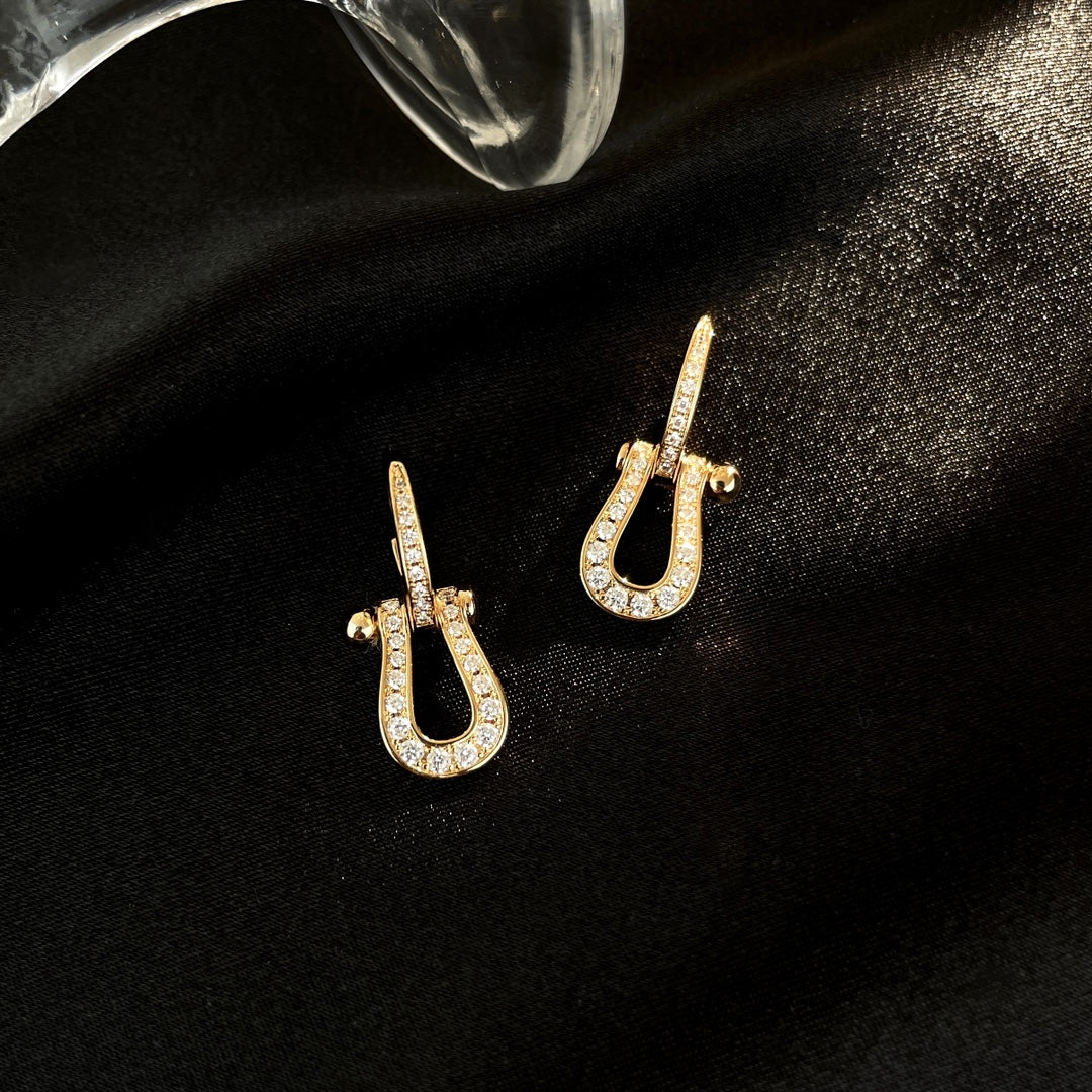 [Raffine]FORCE 10 FULL DIAMOND DROP EARRINGS MEDIUM MODEL