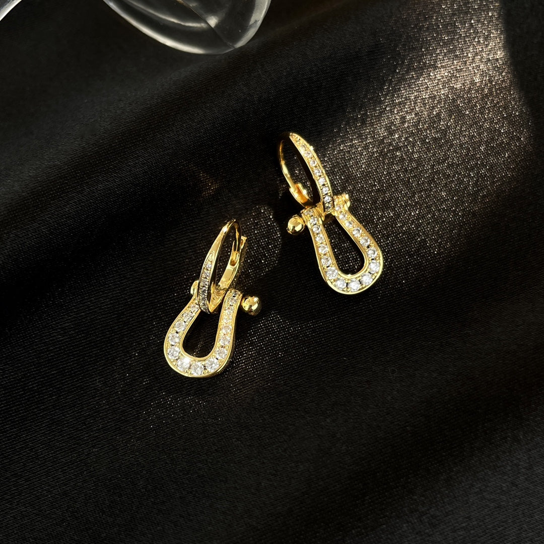 [Raffine]FORCE 10 FULL DIAMOND DROP EARRINGS MEDIUM MODEL