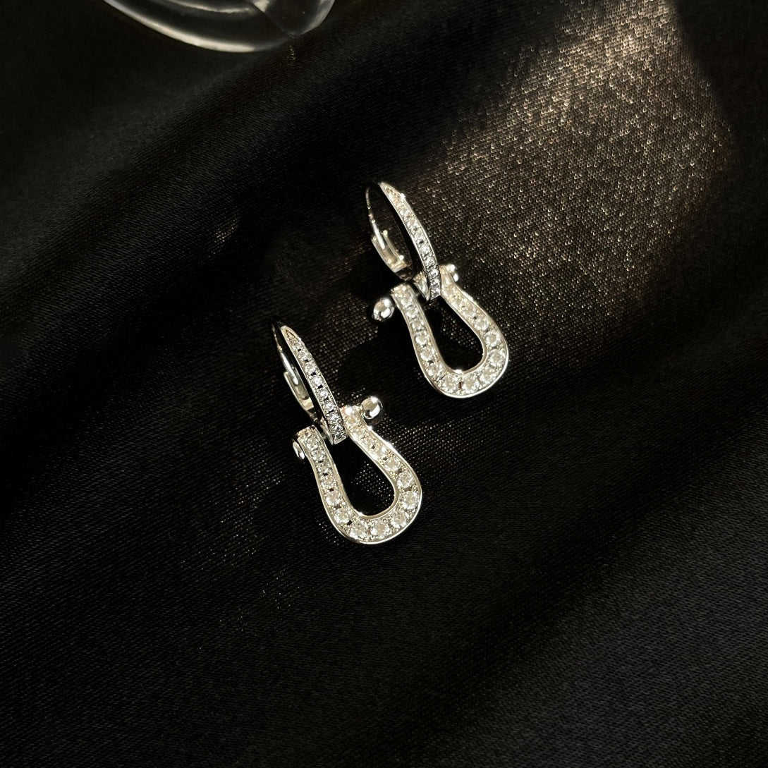 [Raffine]FORCE 10 FULL DIAMOND DROP EARRINGS MEDIUM MODEL
