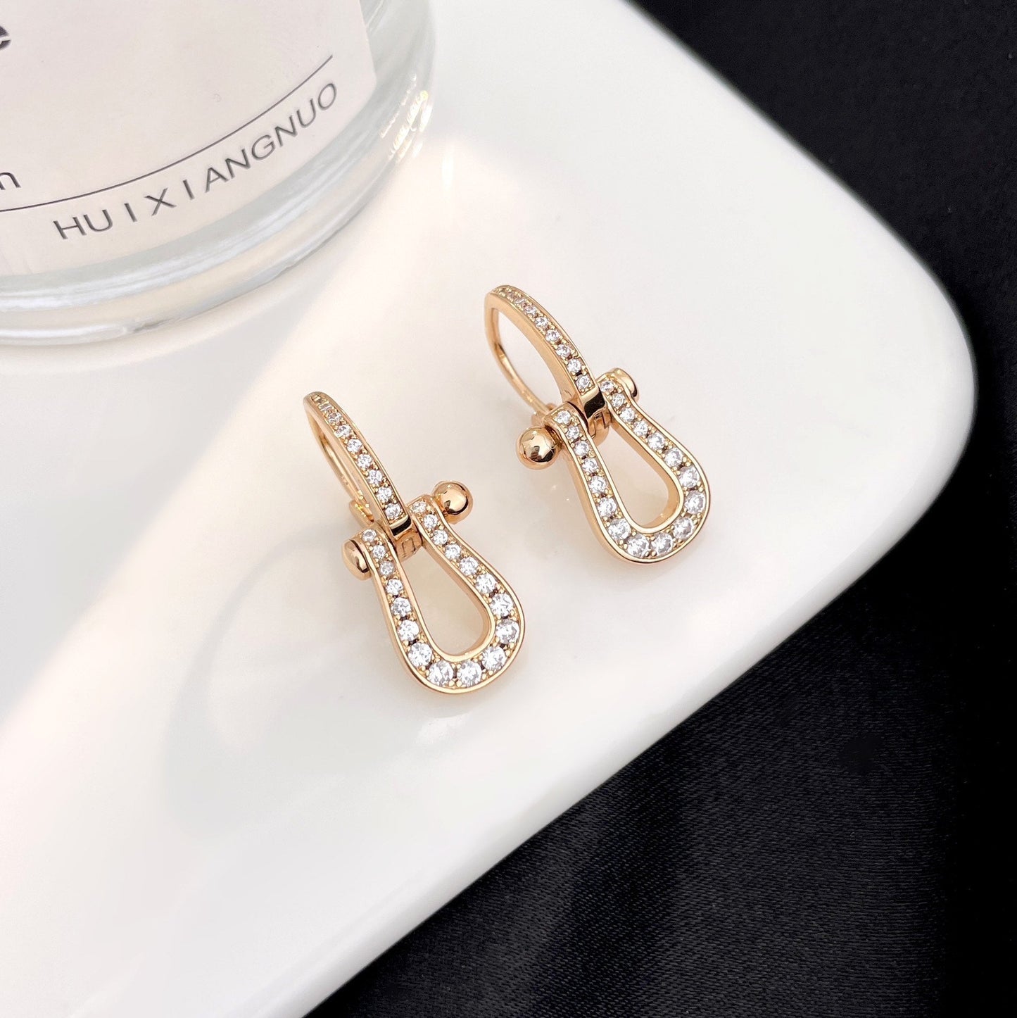 [Raffine]FORCE 10 FULL DIAMOND DROP EARRINGS MEDIUM MODEL