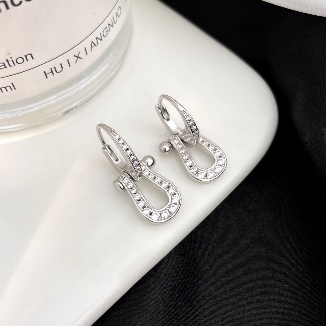 [Raffine]FORCE 10 FULL DIAMOND DROP EARRINGS MEDIUM MODEL
