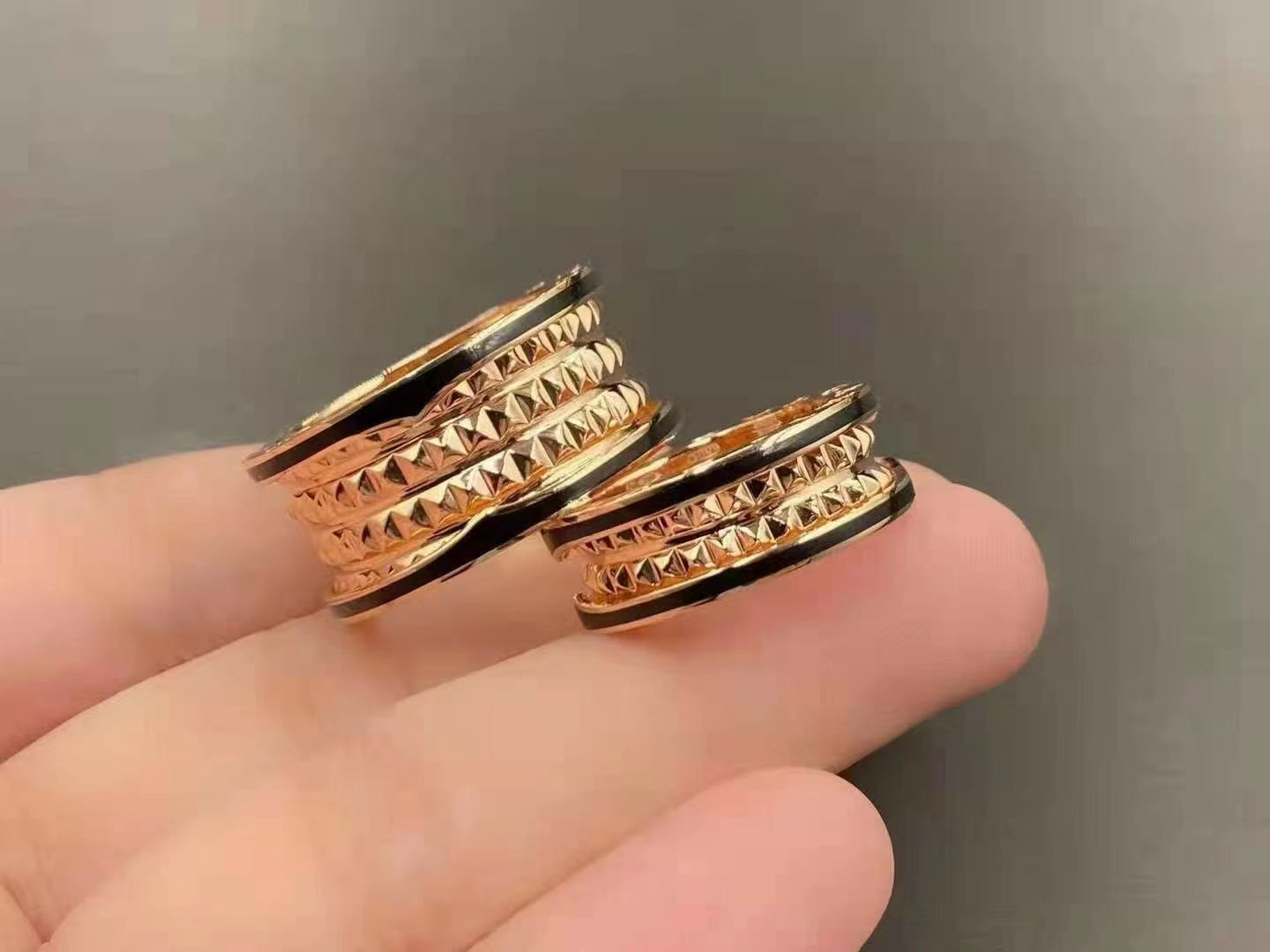 [Raffine]ZERO 1 ROCK BLACK CERAMIC PINK GOLD LARGE MODEL