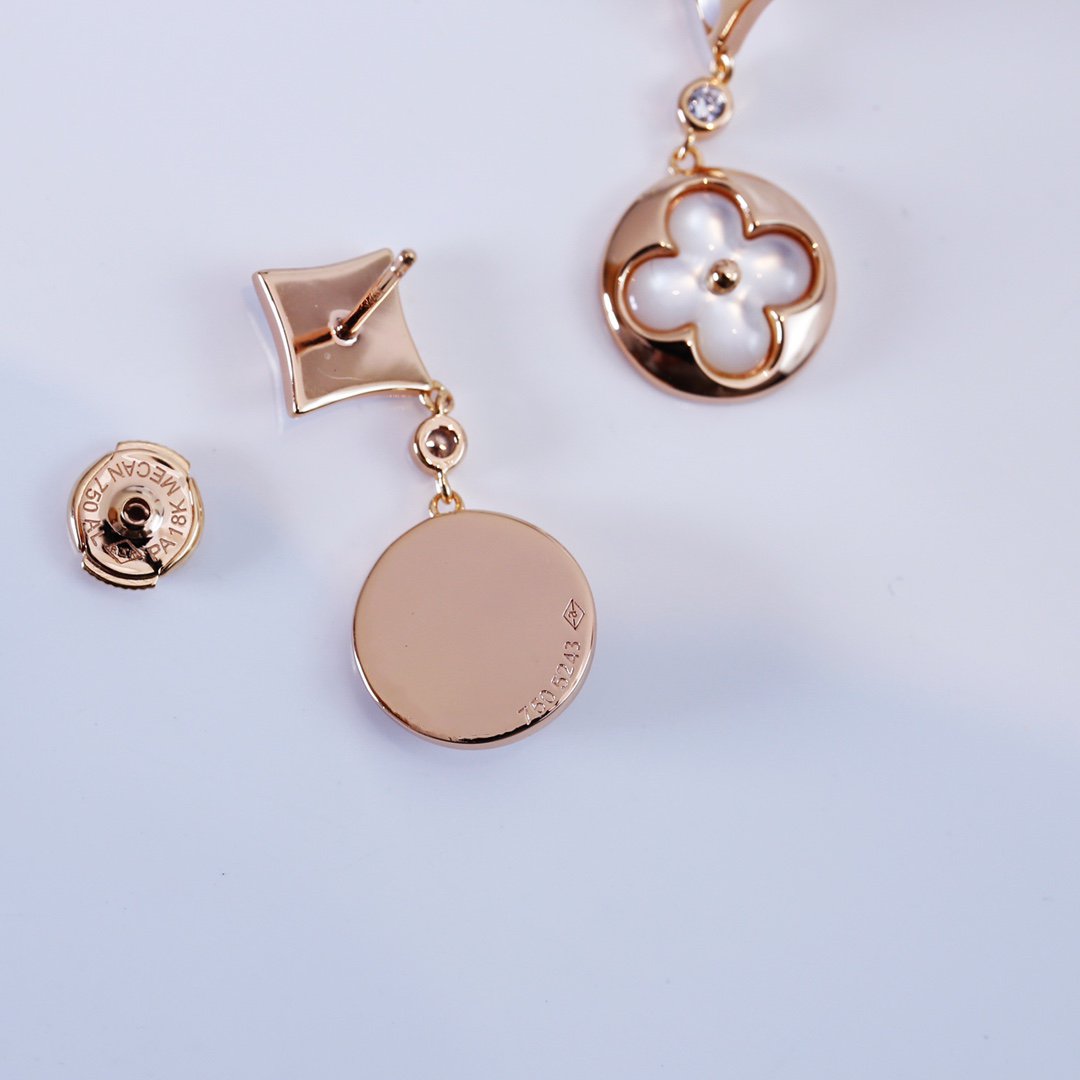 [Raffine]STAR AND SUN PINK GOLD MOP DROP EARRINGS