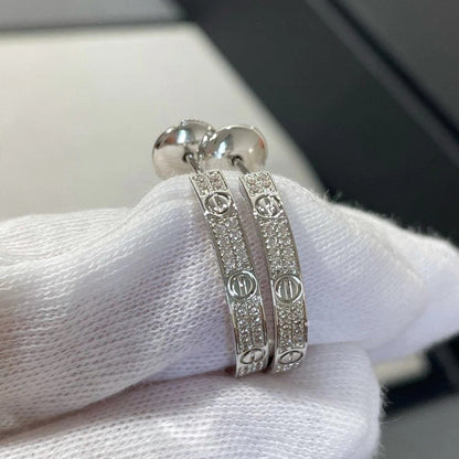 [Raffine]LOVE EARRINGS 3.6MM DIAMOND PAVED