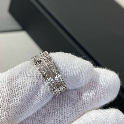 [Raffine]LOVE DIAMOND SILVER HOOP EARRINGS