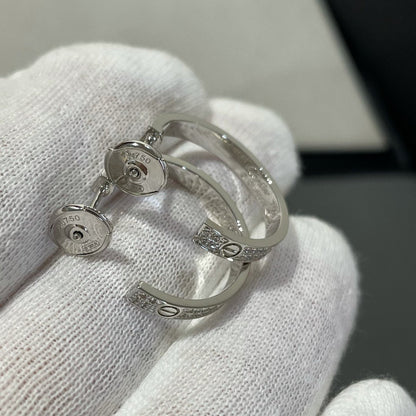 [Raffine]LOVE DIAMOND SILVER HOOP EARRINGS
