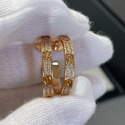 [Raffine]LOVE EARRINGS 3.6MM DIAMOND PAVED