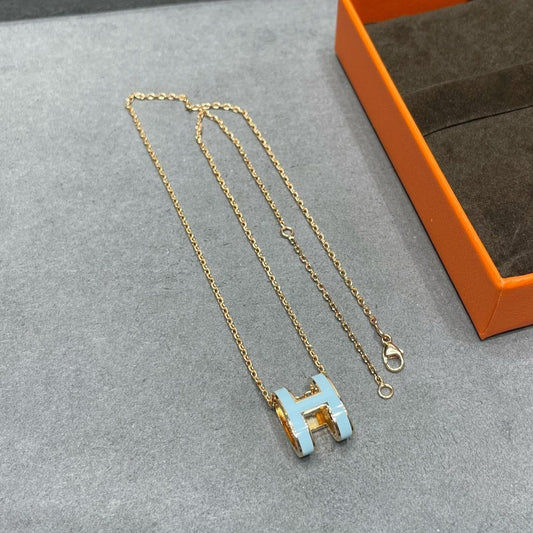 [Raffine]POP H SKY BLUE NECKLACE