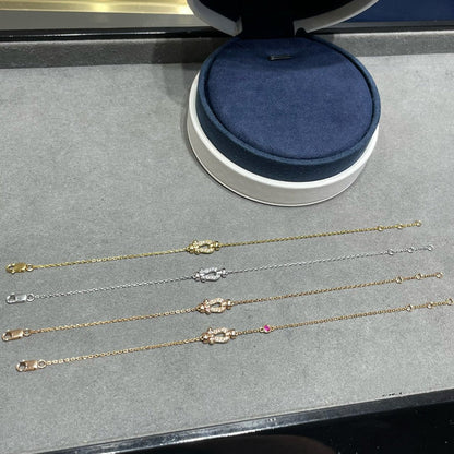 [Raffine]FORCE 10 DIAMOND CHAIN LINK PINK GOLD BRACELET
