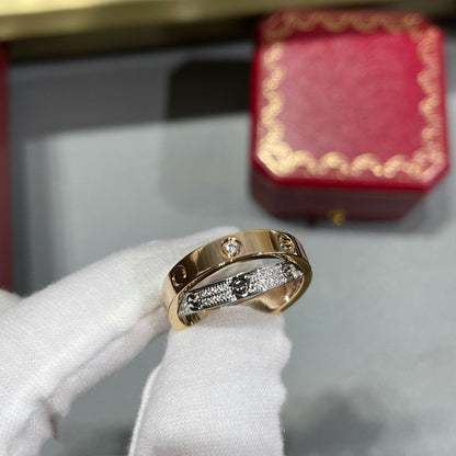 [Raffine]LOVE PINK GOLD SILVER DIAMOND DOUBLE RING