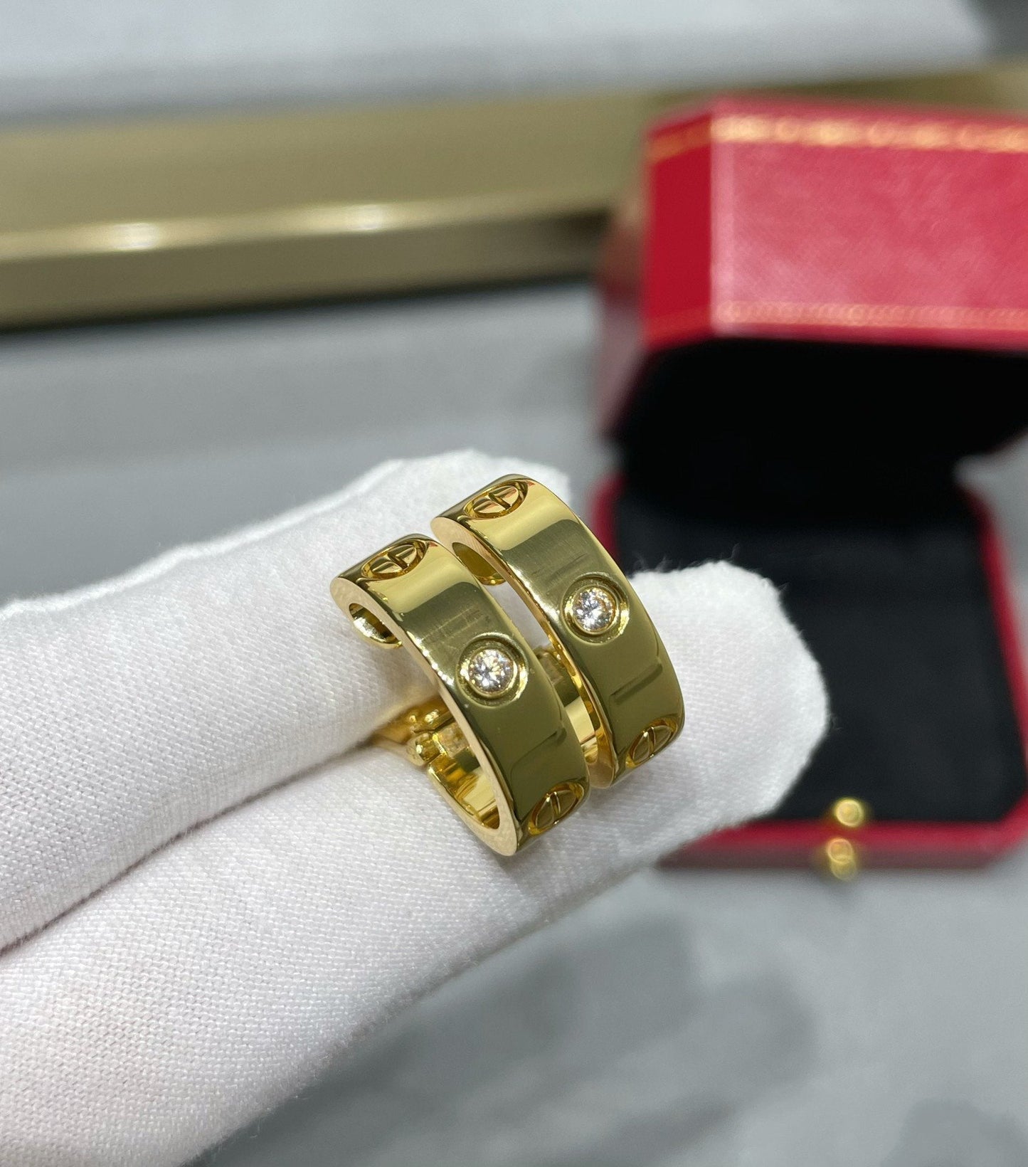 [Raffine]LOVE 5.5MM 1 DIAMOND EARRINGS