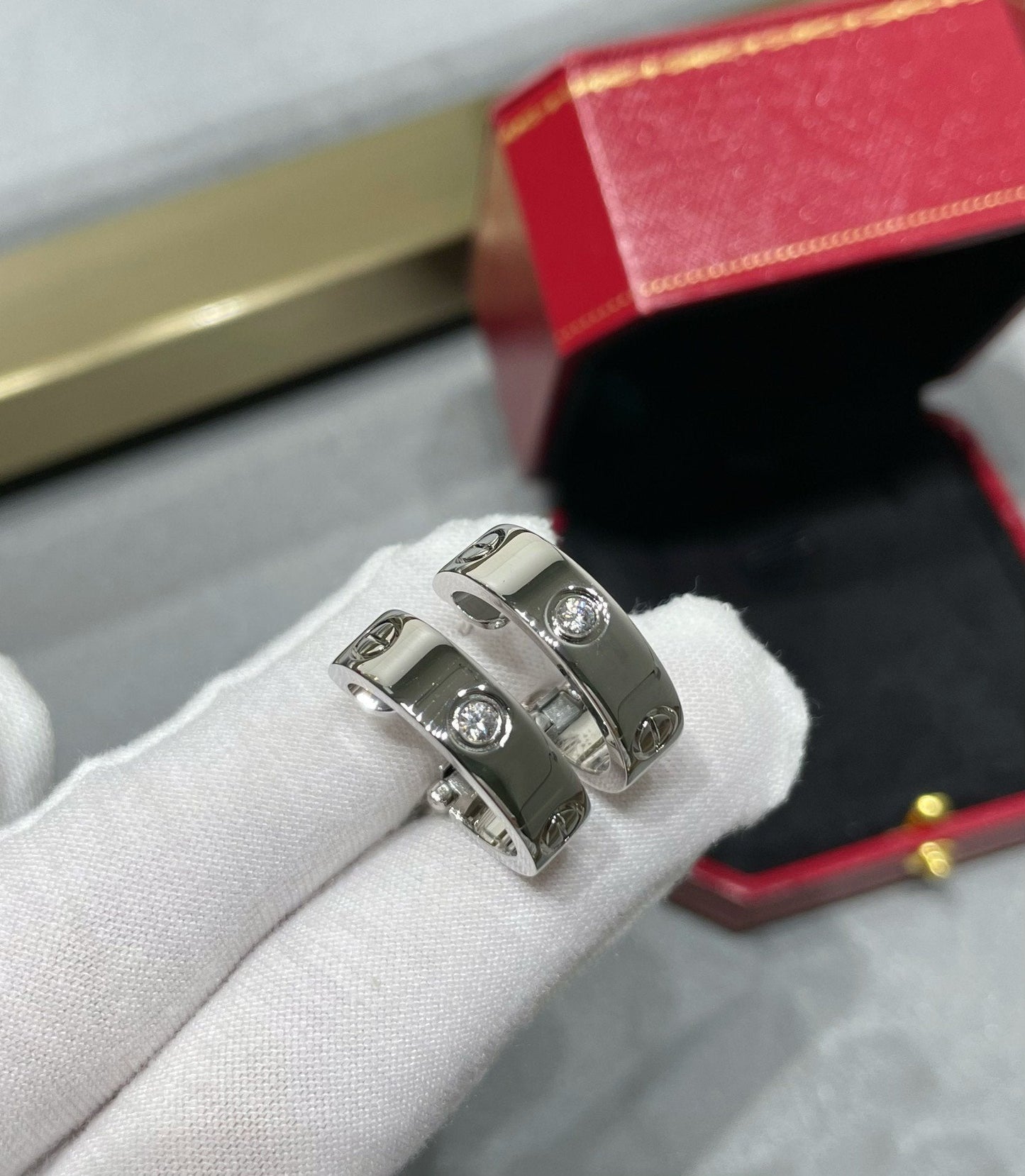 [Raffine]LOVE 5.5MM 1 DIAMOND EARRINGS
