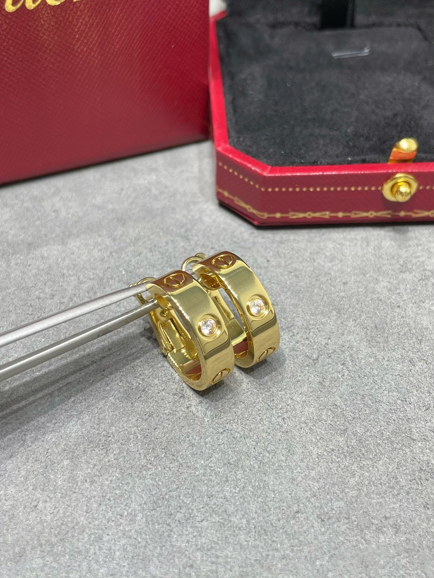 [Raffine]LOVE 5.5MM 1 DIAMOND EARRINGS