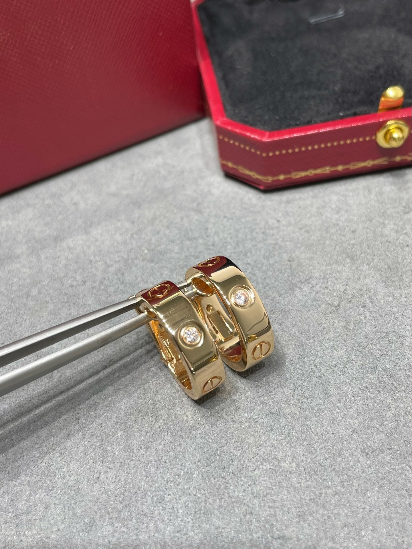 [Raffine]LOVE 5.5MM 1 DIAMOND EARRINGS
