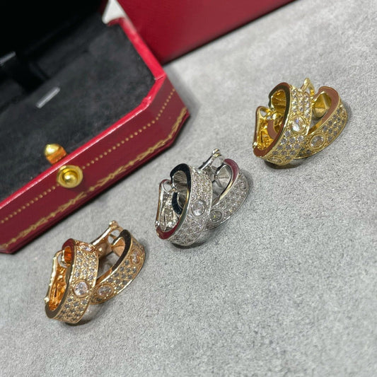 [Raffine]LOVE 5.5MM DIAMOND PAVED EARRINGS