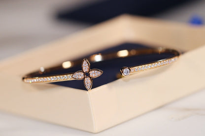 [Raffine]IDYLLE GOLD OPEN BRACELET DIAMOND PAVED