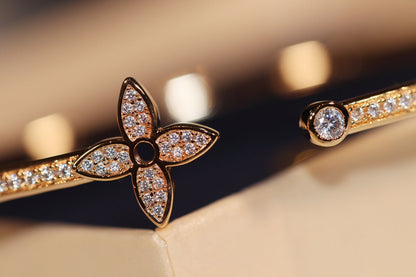 [Raffine]IDYLLE GOLD OPEN BRACELET DIAMOND PAVED
