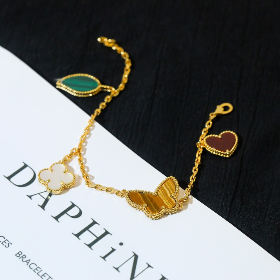 [Raffine]LUCKY SPRING 5 MOTIF GOLD BRACELET
