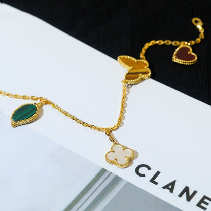 [Raffine]LUCKY SPRING 5 MOTIF GOLD BRACELET